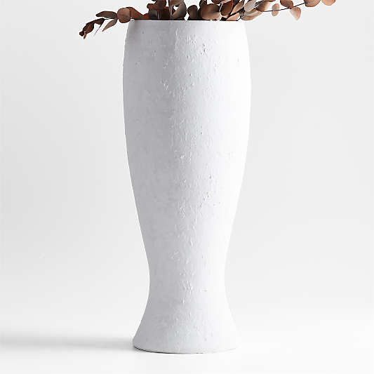 Lorient Tall White Textured Ceramic Vase 22" by Laura Kim