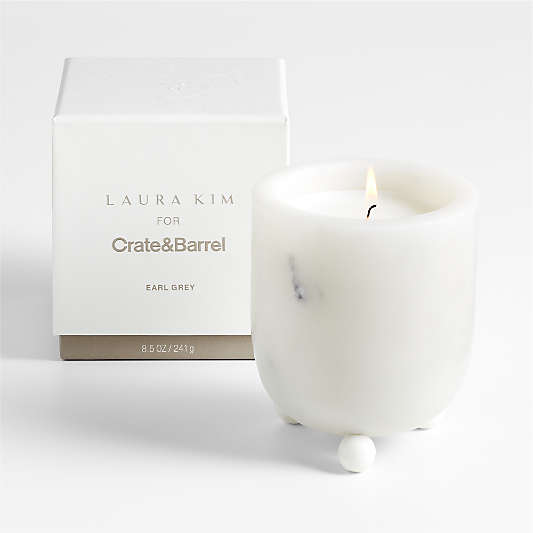 Marble Earl Grey Scented Candle by Laura Kim