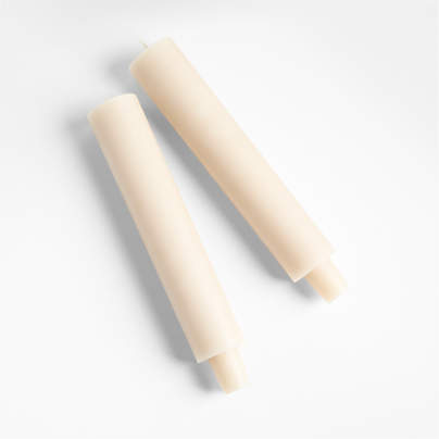 Off White Cylinder Taper Candles, Set of 2 by Laura Kim