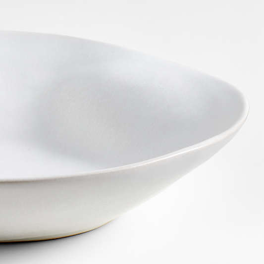 Petals White Stoneware Low Bowl by Laura Kim