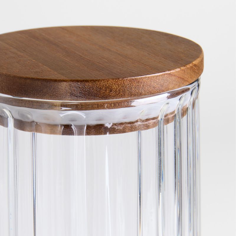 Large Plisse Glass Canister with Wood Lid by Laura Kim - image 5 of 6