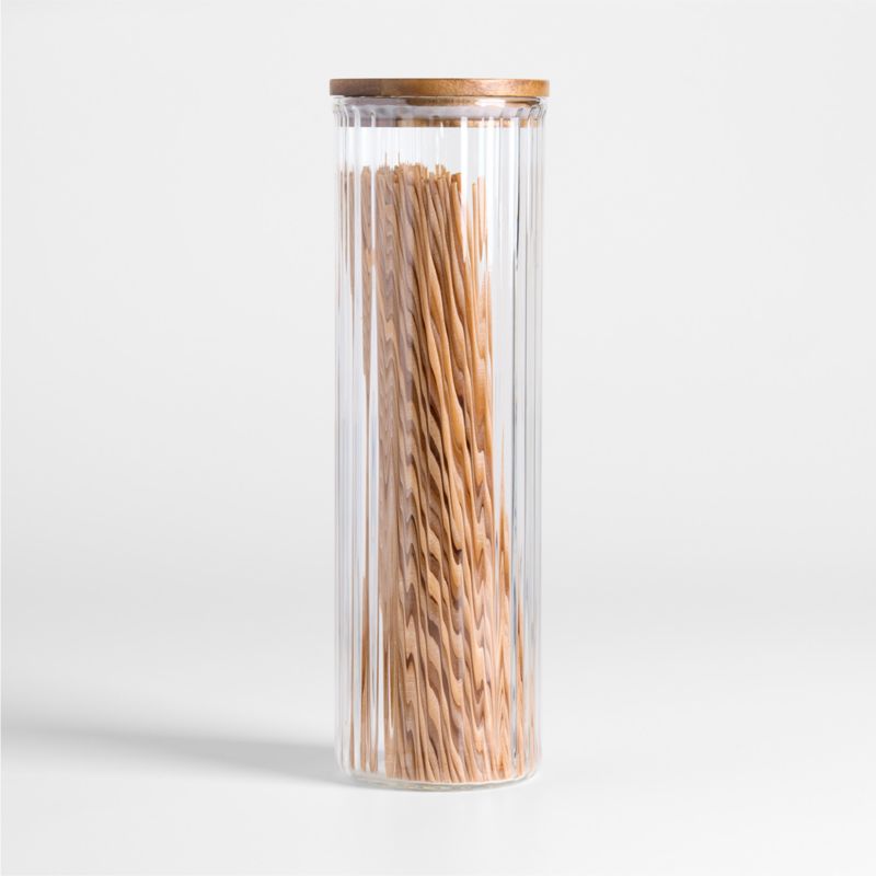 Large Plisse Glass Canister with Wood Lid by Laura Kim - image 0 of 6