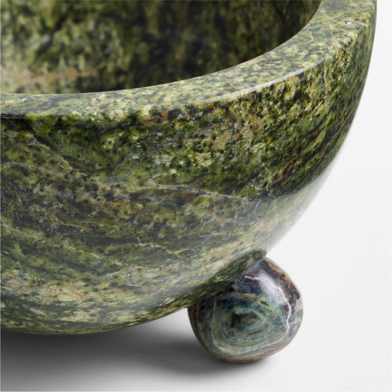 Pom Pom 3-Oz. Green Marble Pinch Bowl by Laura Kim