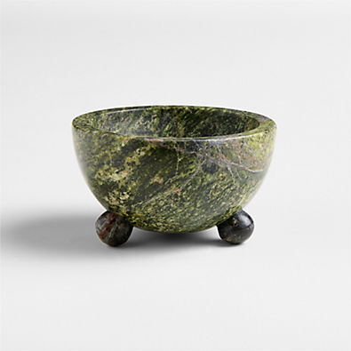 View Pom Pom 3-Oz. Green Marble Pinch Bowl by Laura Kim details