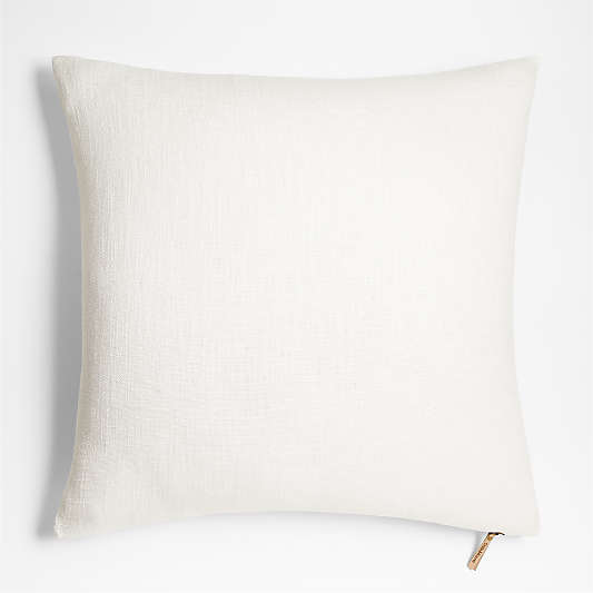 Slub Linen 23"x23" Alba Ivory Throw Pillow by Laura Kim