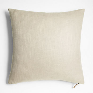 View Slub Linen 23x23 Pumila Taupe Throw Pillow Cover by Laura Kim details