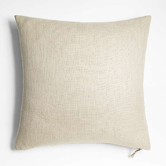 Slub Linen 23"x23" Pumila Taupe Throw Pillow by Laura Kim