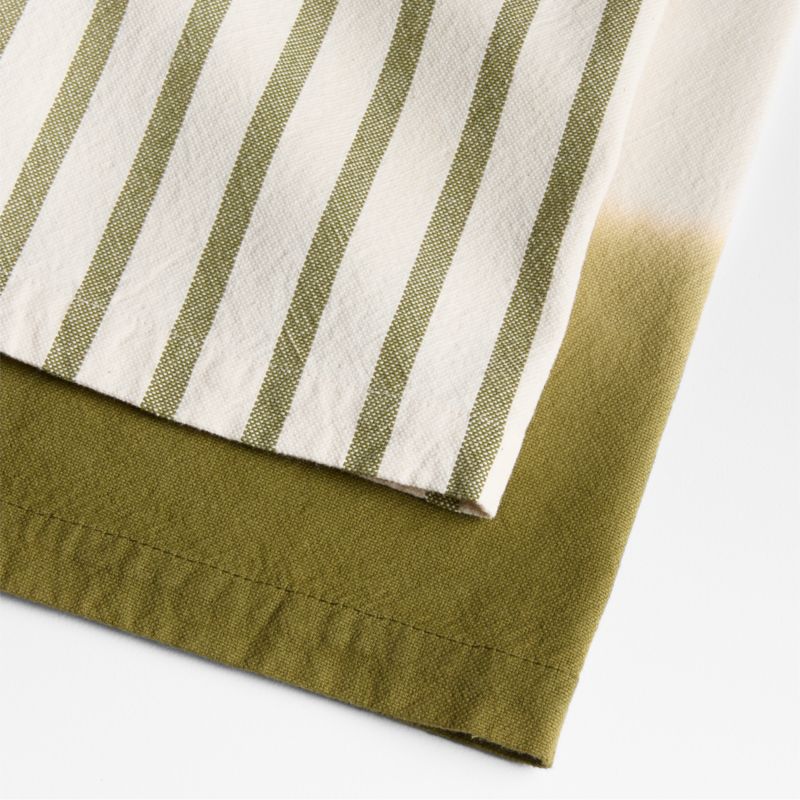 Dipped in Spinach and Striped Organic Cotton Kitchen Towels, Set of 2 by Laura Kim - image 4 of 4