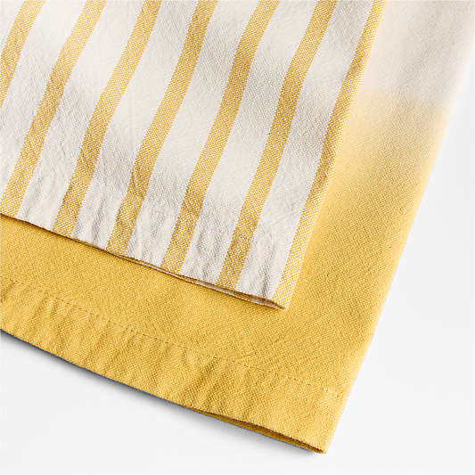 Dipped in Turmeric and Striped Organic Cotton Kitchen Towels, Set of 2 by Laura Kim