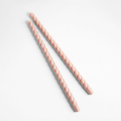 View 18" Peony Twisted Taper Candles, Set of 2 by Laura Kim details