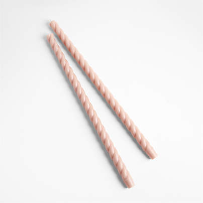 18" Peony Twisted Taper Candles, Set of 2 by Laura Kim