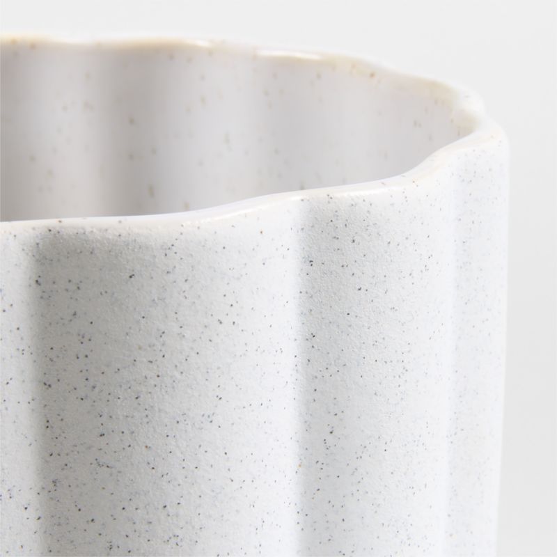Terre Ceramic Scalloped Utensil Holder by Laura Kim