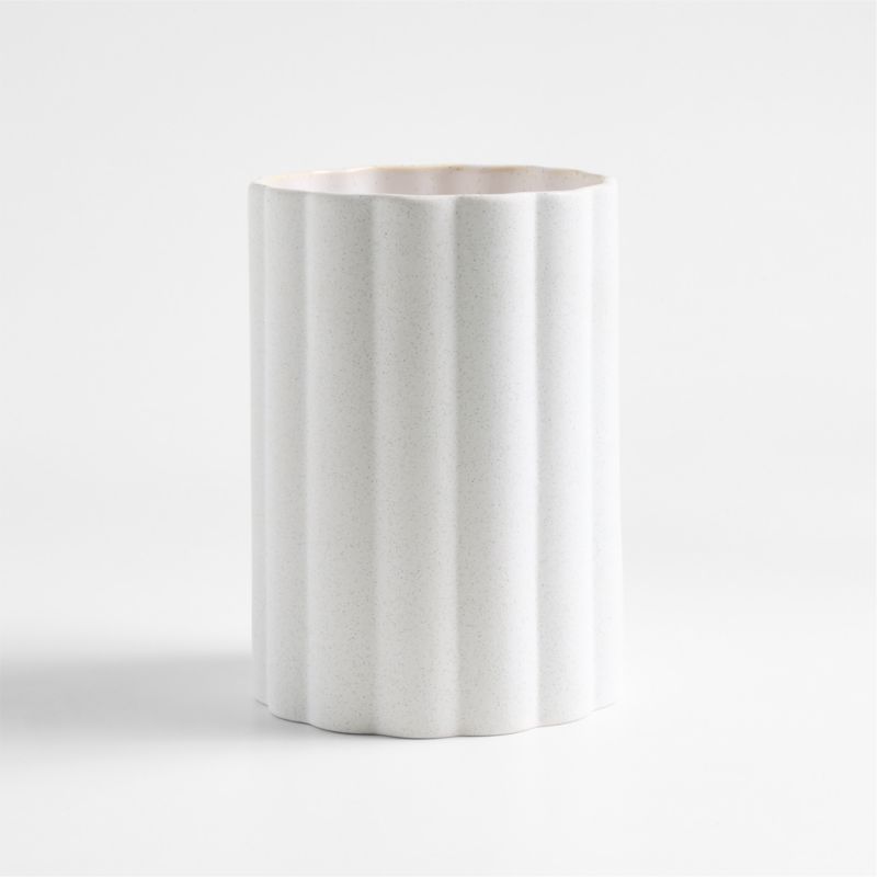 Terre Ceramic Scalloped Utensil Holder by Laura Kim
