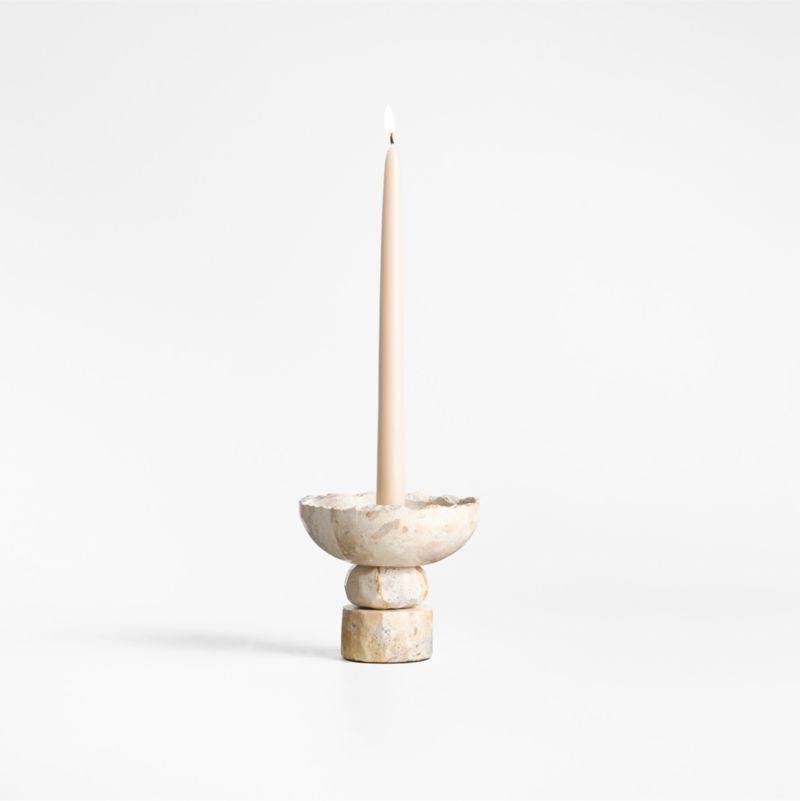 Off White Dipped Taper Candles, Set of 2 by Laura Kim