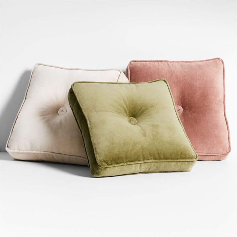 Velvet Linen 14"x14" Pumila Taupe Gusset Throw Pillow by Laura Kim - image 2 of 6