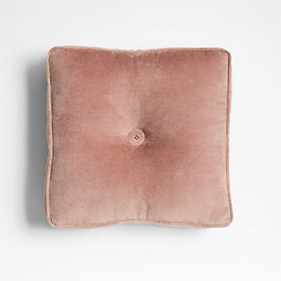 Velvet Linen 14x14 Mauve Hydrangea Gusset Throw Pillow by Laura Kim
