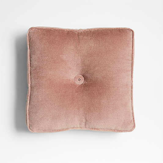 Velvet Linen 14"x14" Mauve Hydrangea Gusset Throw Pillow by Laura Kim