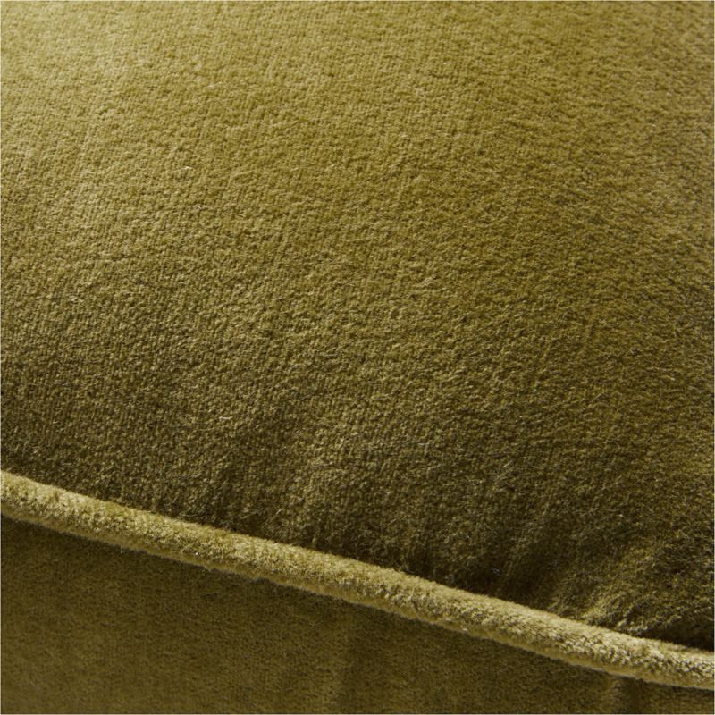 Velvet Linen 14"x14" Oregano Green Gusset Throw Pillow by Laura Kim - image 3 of 6