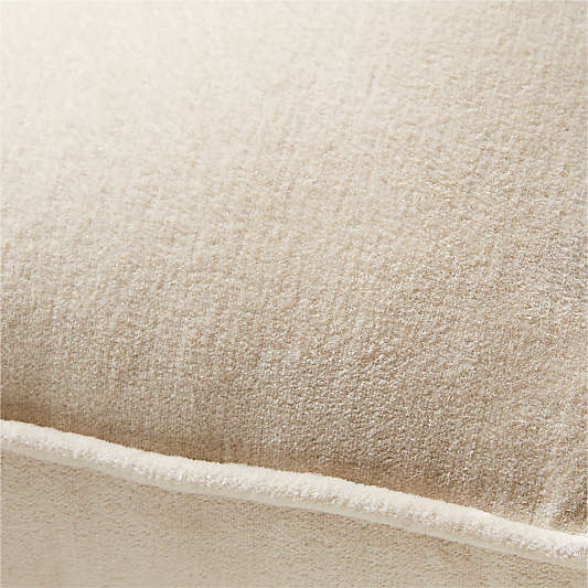 Velvet Linen 14x14 Pumila Taupe Gusset Throw Pillow by Laura Kim