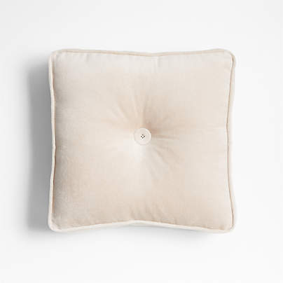 Velvet Linen 14"x14" Pumila Taupe Gusset Throw Pillow by Laura Kim