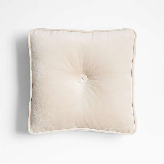 Velvet Linen 14"x14" Pumila Taupe Gusset Throw Pillow by Laura Kim