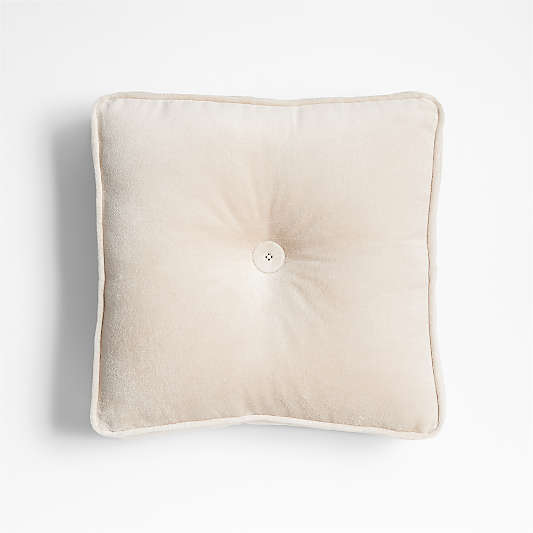 Velvet Linen 14x14 Pumila Taupe Gusset Throw Pillow by Laura Kim