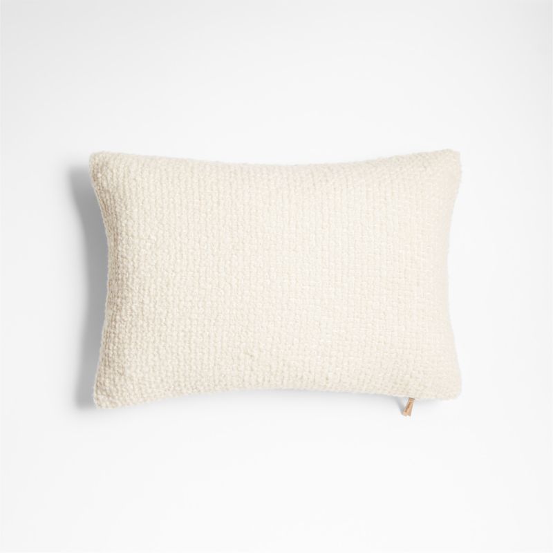Wool Boucle 22"x15" Alba Ivory Throw Pillow Cover by Laura Kim