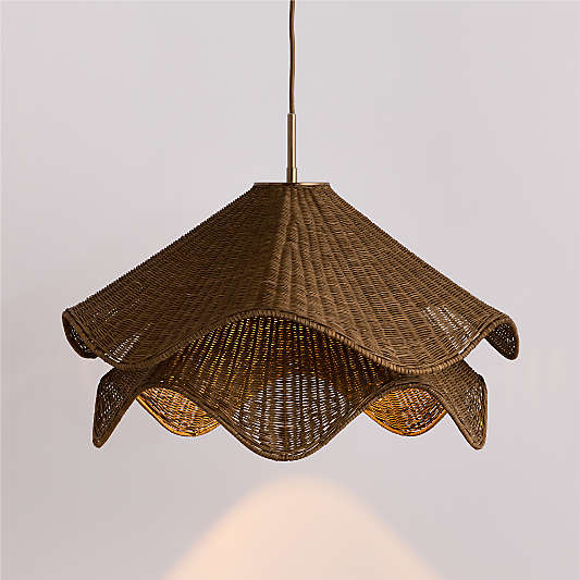 Lia Pendant Light with Dark Fiber Shade