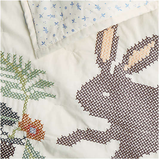 Bramble 100% Organic Cotton Baby Crib Quilt by Sharland England