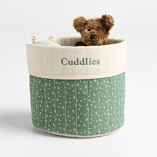 Colcha Green Floral Quilt Bin by Sharland England