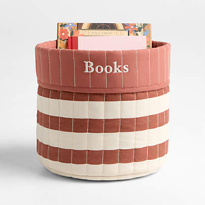 Colcha Rust Striped Quilt Bin by Sharland England