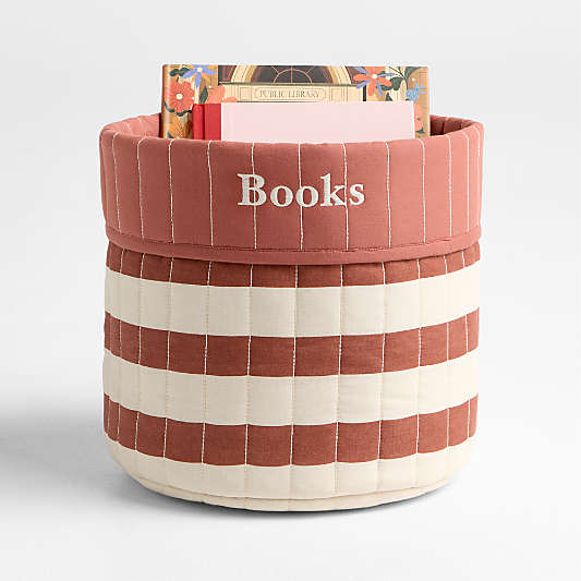 Colcha Rust Striped Quilt Bin by Sharland England
