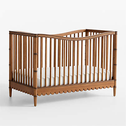 Crosby Antique Amber Wood Convertible Baby Crib by Sharland England