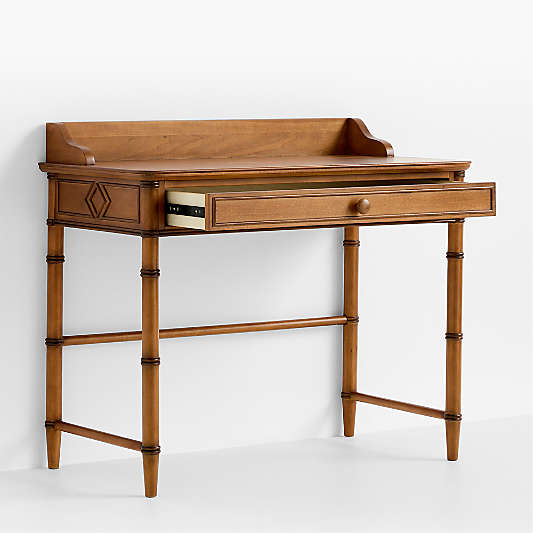 Crosby Antique Amber Wood Kids Desk with Drawer by Sharland England