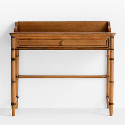 Crosby Antique Amber Wood Kids Desk with Drawer by Sharland England