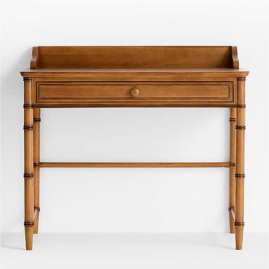 Crosby Antique Amber Wood Kids Desk with Drawer by Sharland England