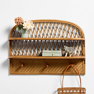 View Fable Rattan Wall Shelf Unit by Sharland England details