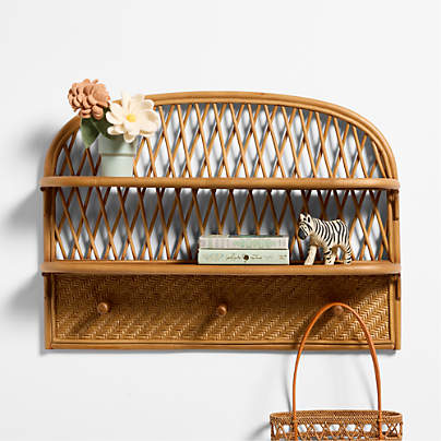 Fable Rattan Wall Shelf Unit by Sharland England