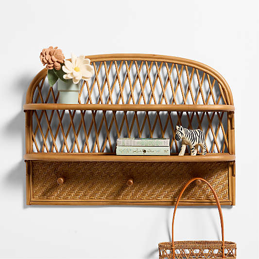 Fable Rattan Wall Shelf Unit by Sharland England