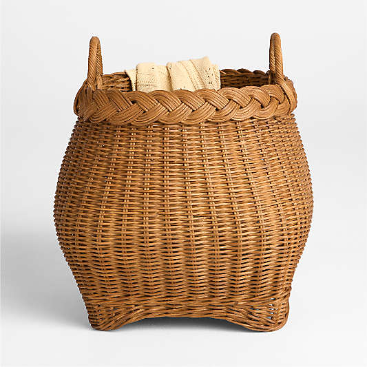 Folklore Wicker Floor Basket by Sharland England