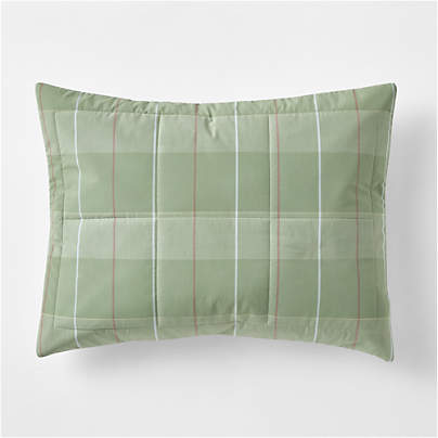 Heritage Plaid Organic Cotton Kids Quilted Pillow Sham by Sharland England