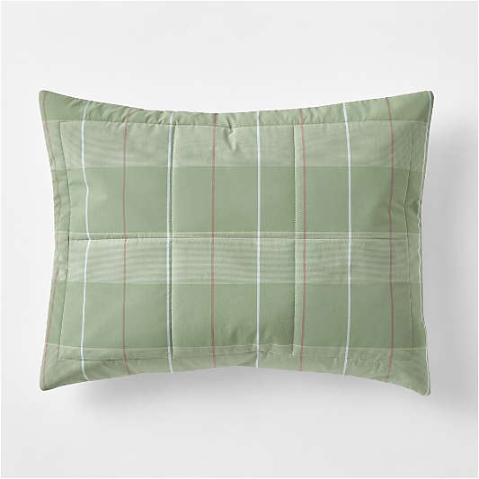 Heritage Plaid Organic Cotton Kids Quilted Pillow Sham by Sharland England