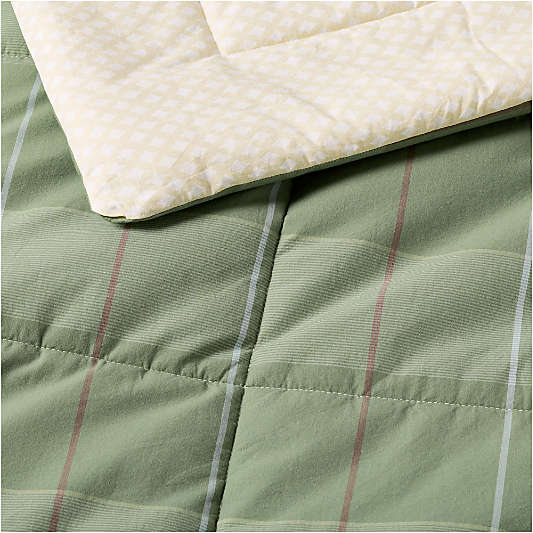 Heritage Plaid 100% Organic Cotton Kids Twin Quilted Comforter by Sharland England
