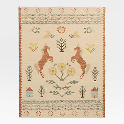 Homestead Kilim Wool and Cotton Kids Area Rug 5x8 by Sharland England