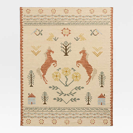 Homestead Kilim Wool and Cotton Kids Area Rug 8x10 by Sharland England