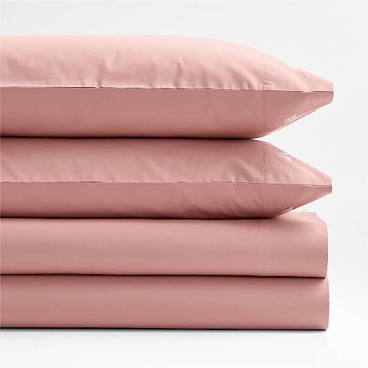 Lake House Cozy Cloud Heirloom Rose 100% Organic Cotton Kids Queen Sheet Set By Sharland England