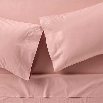 Lake House Cozy Cloud Heirloom Rose 100% Organic Cotton Kids Full Sheet Set By Sharland England