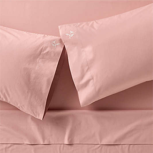 Lake House Cozy Cloud Heirloom Rose 100% Organic Cotton Kids Full Sheet Set By Sharland England