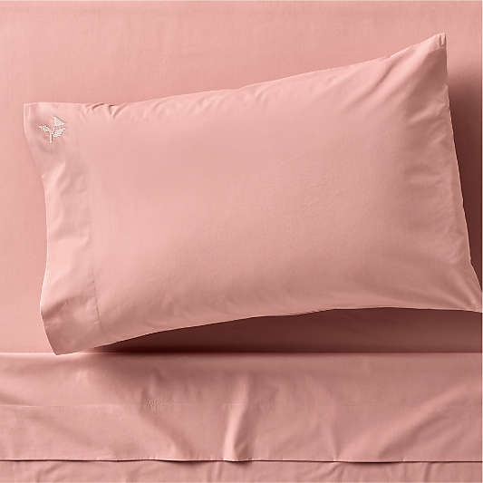 Lake House Cozy Cloud Heirloom Rose 100% Organic Cotton Kids Twin Sheet Set By Sharland England