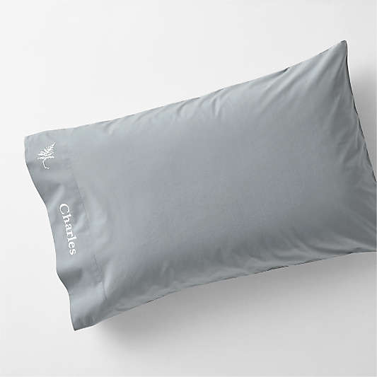 Lake House Cozy Cloud Smoke Blue Organic Cotton Kid Pillowcase By Sharland England